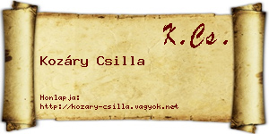Kozáry Csilla névjegykártya