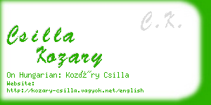 csilla kozary business card